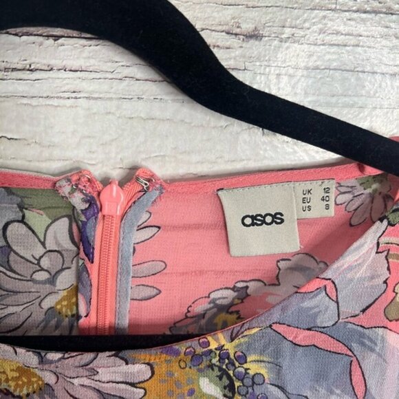 ASOS pink maxi floral dress size 8 - Picture 5 of 8